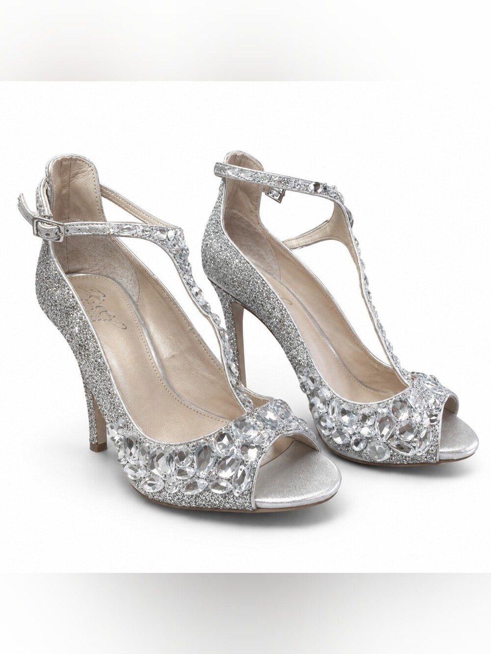 Jeweld Badgley Mischka Conroy Metallic Glitter Evening Shoe, Silver